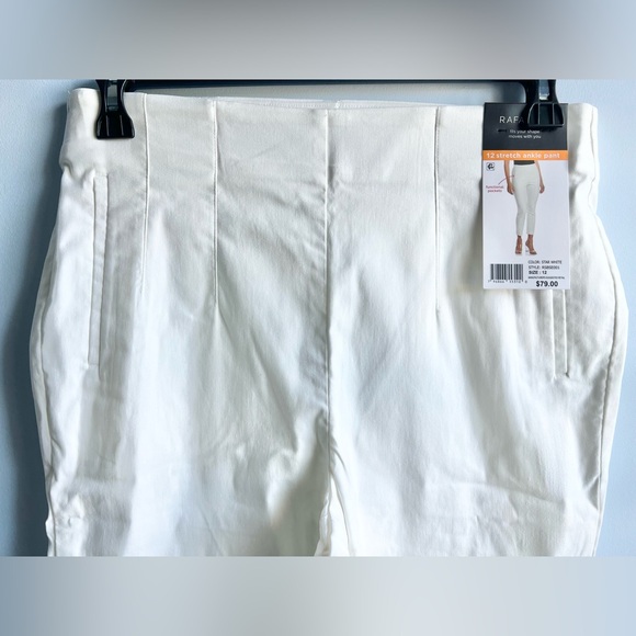 Rafaella Women's Stretch Ankle Pant - White Size 12 - Picture 5 of 8